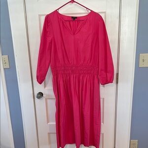 Talbots Vibrant Pink Long Sleeve Dress
